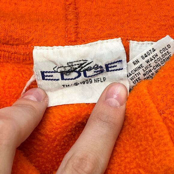 Vintage 1999 NFLP Edge Cleveland Browns Orange Mens M Fleece Pullover Hoodie - Picture 4 of 9